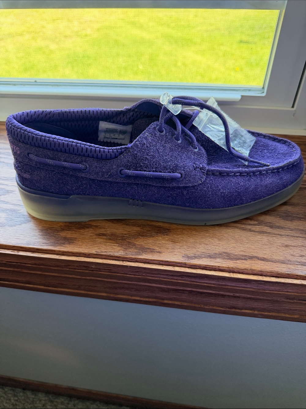 Sperry Men’s Purple Wool-Blend Boat Shoes - Picture 2 of 4